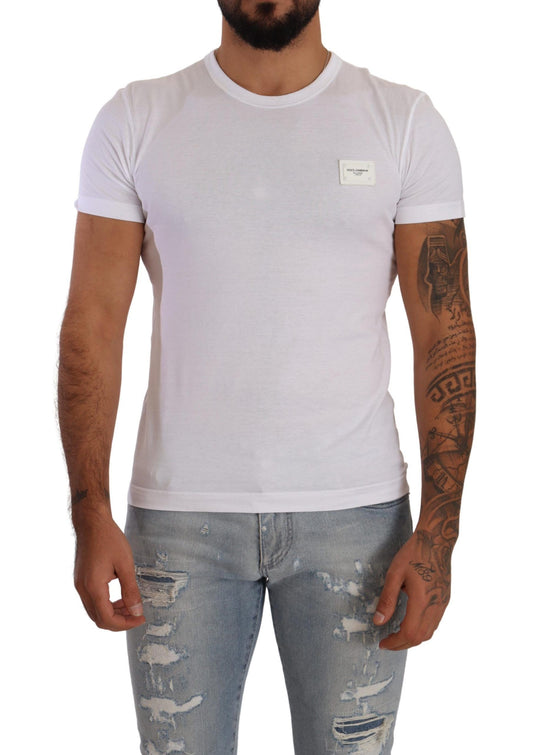 Classic White Roundneck Cotton Tee