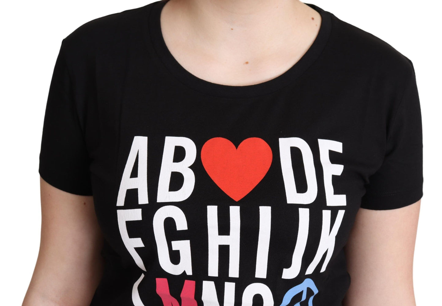 Chic Alphabet Print Cotton Tee