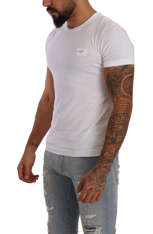 Classic White Roundneck Cotton Tee