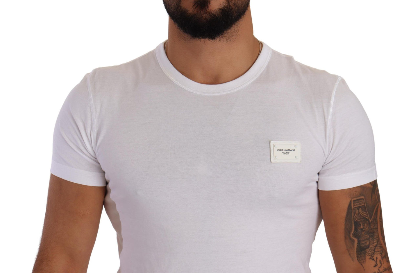 Classic White Roundneck Cotton Tee