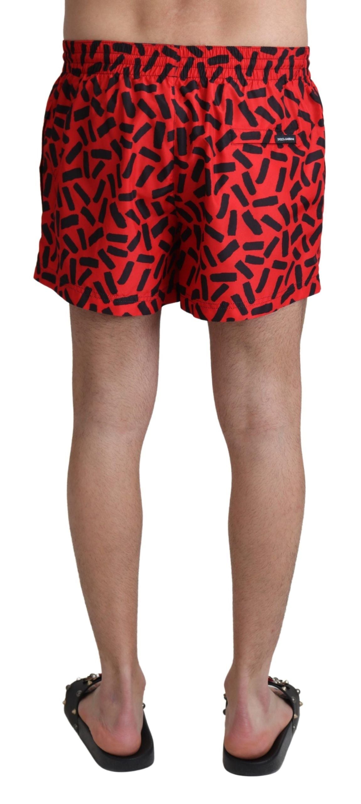 Radiant Red Drawstring Swim Trunks