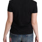 Elegant Black Cotton Graphic Tee
