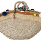 Multicolor Straw & Leather Hand Tote