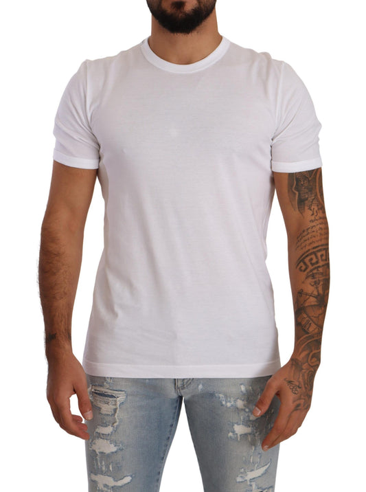 Chic White Crewneck Cotton Tee