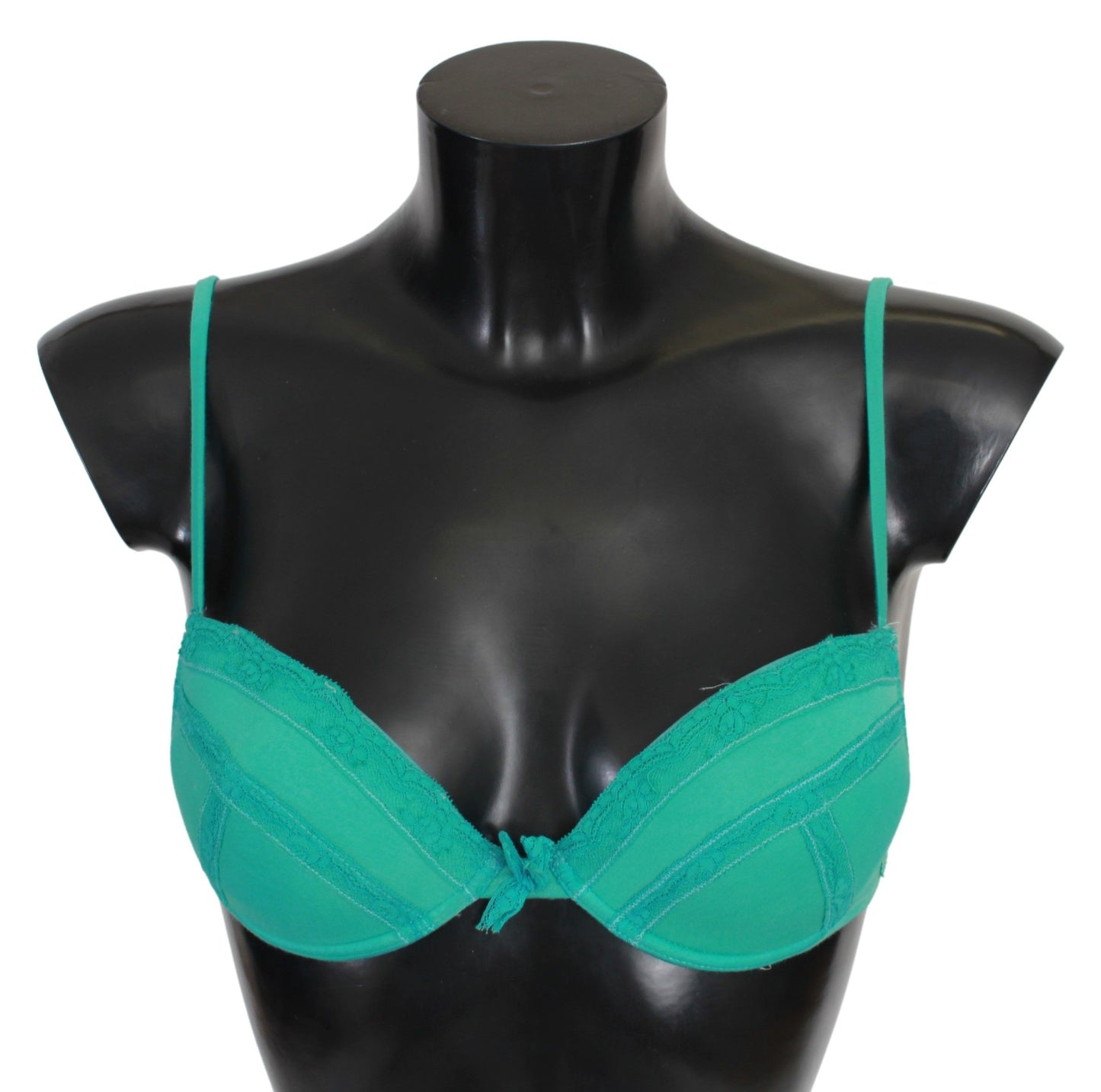 Luxurious Green Cotton Push Up Bra