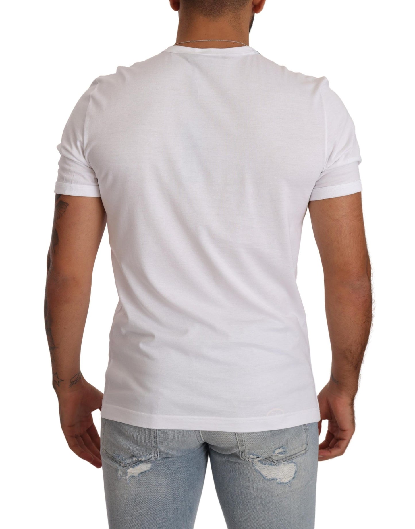 Chic White Crewneck Cotton Tee