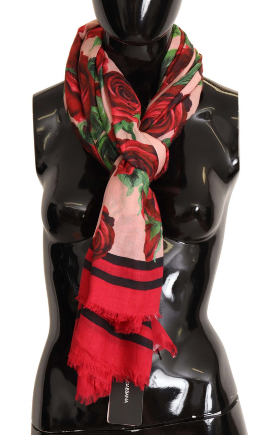 Elegant Floral Cashmere Blend Scarf