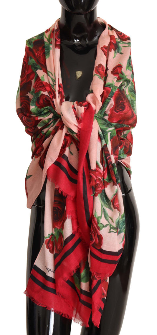 Elegant Floral Cashmere Blend Scarf