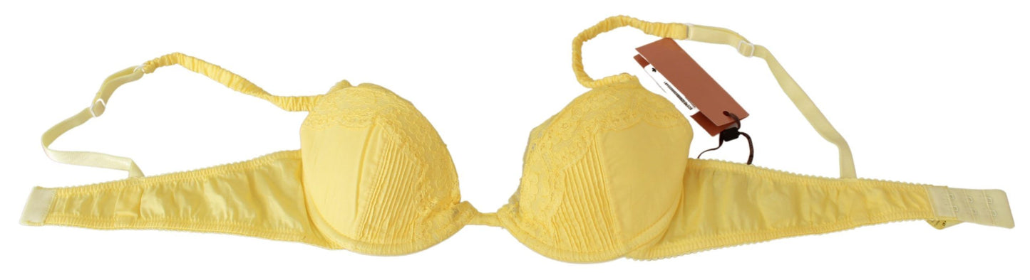 Radiant Yellow Lace Push-Up Bra