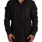 Elegant Slim Fit Black Tuxedo Shirt