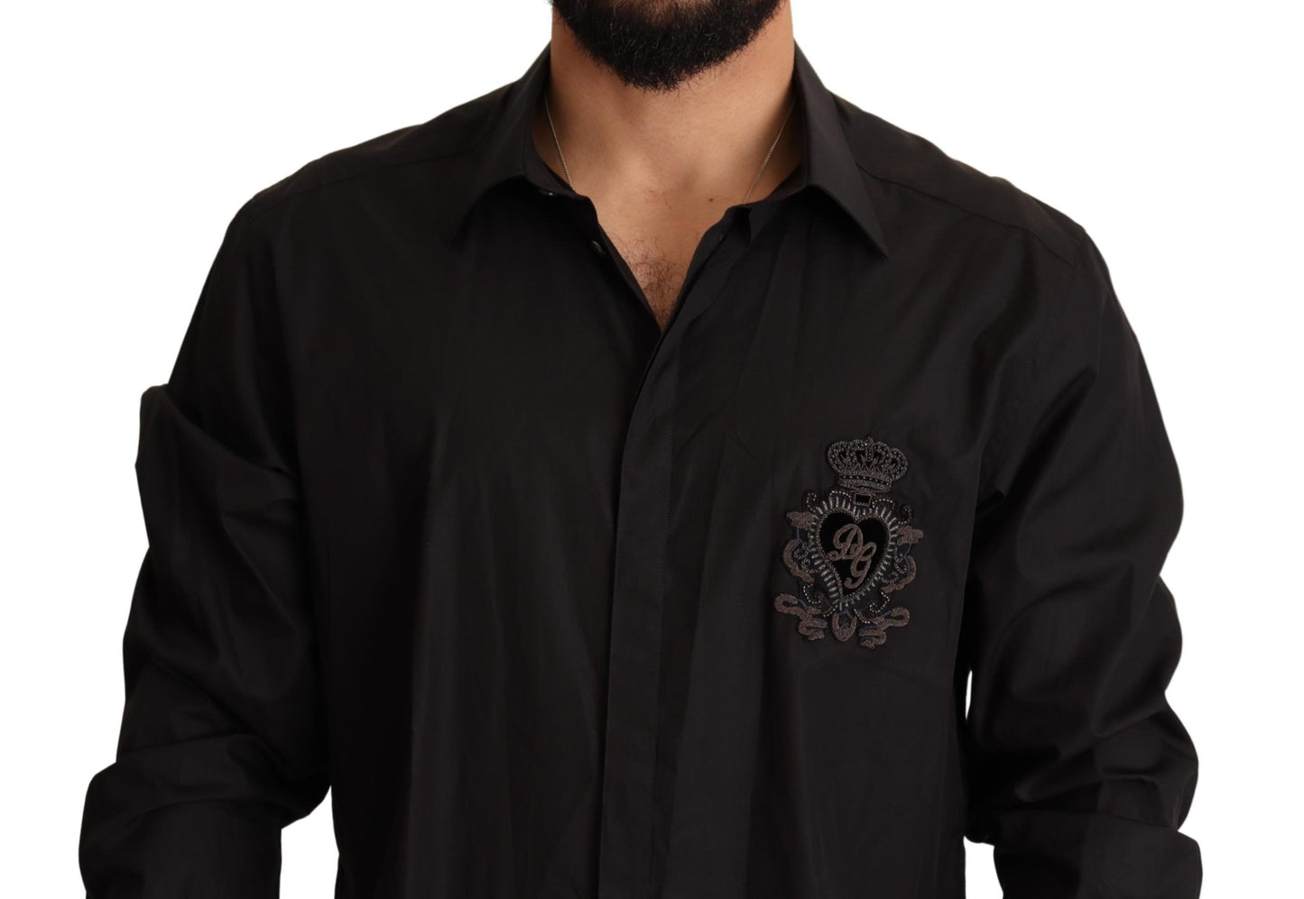 Elegant Slim Fit Black Tuxedo Shirt