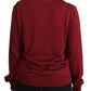 Silk Red Cardigan Top with Button Accents