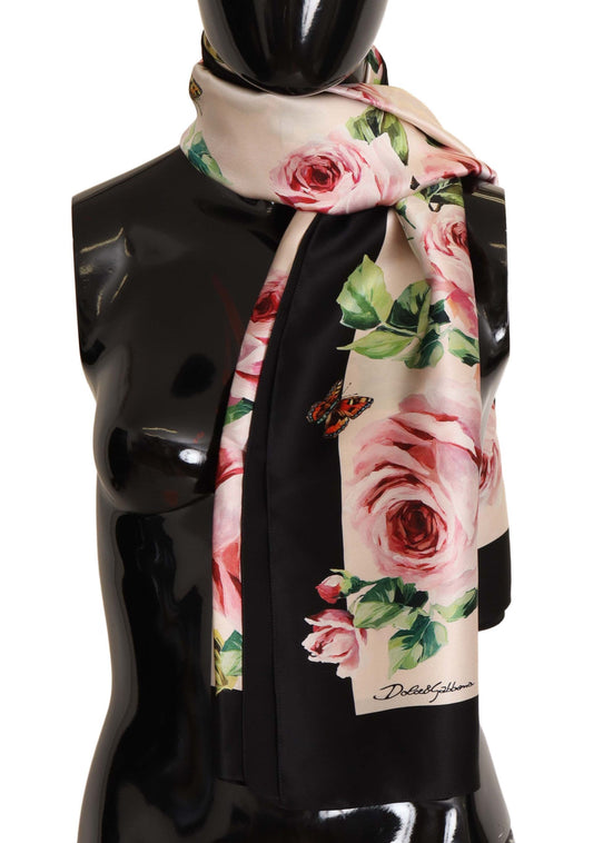 Elegant Floral Cashmere Silk Scarf