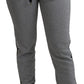 Elegant Mid Waist Jogging Pants in Gray