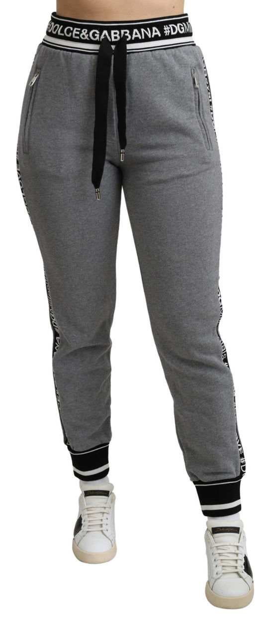 Elegant Mid Waist Jogging Pants in Gray