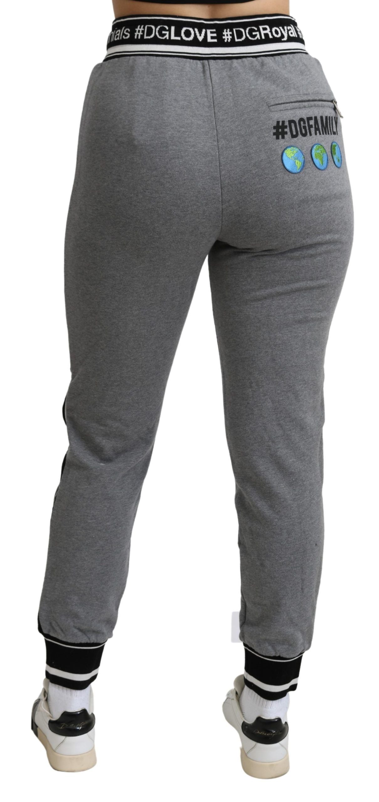 Elegant Mid Waist Jogging Pants in Gray