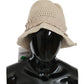 Beige Cotton-Nylon Bucket Cap