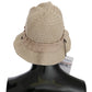 Beige Cotton-Nylon Bucket Cap