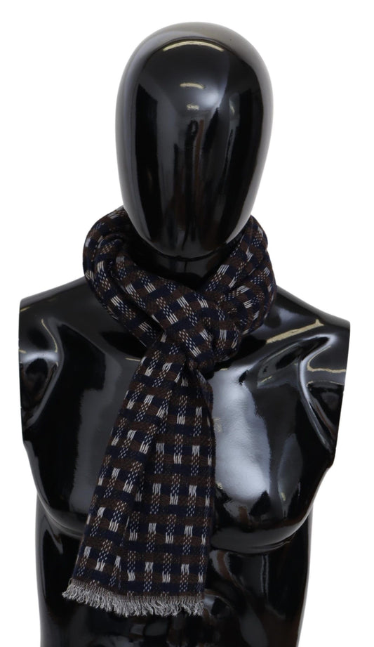 Elegant Wool Scarf Multicolor Unisex Fringes