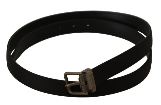 Elegant Black Leather Luxury Belt