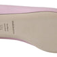 Pink Bellucci Leather Crystals Flats Shoes