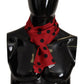 Elegant Silk Men's Scarf in Black and Red