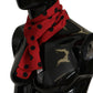 Elegant Silk Men's Scarf in Black and Red