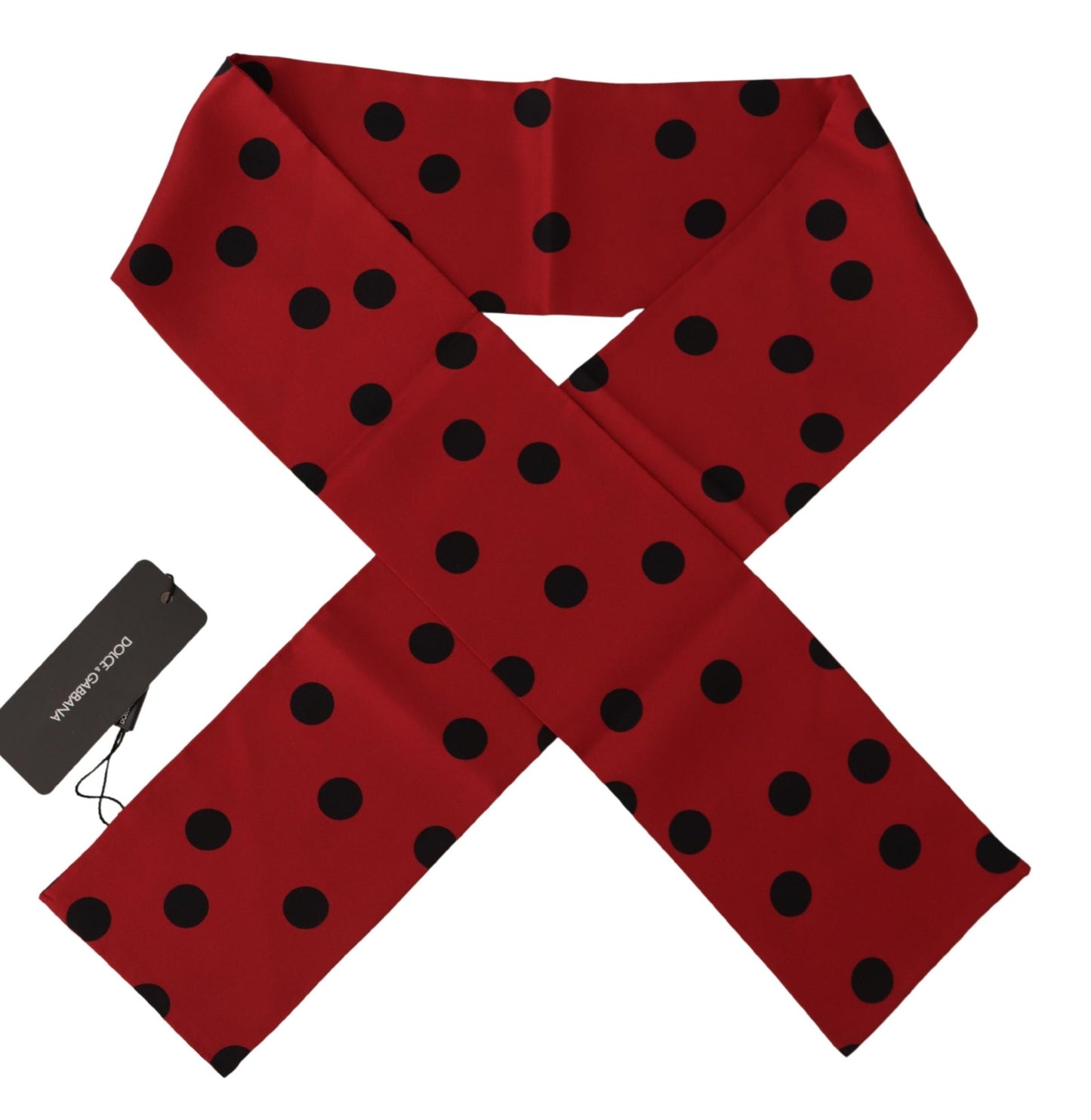 Elegant Silk Men's Scarf in Black and Red