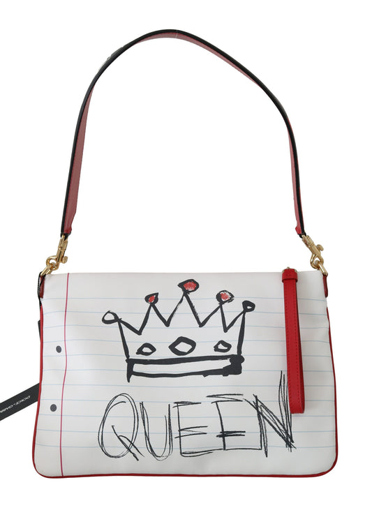 Elegant White Crown Queen Clutch Bag