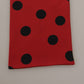 Elegant Silk Men's Scarf in Black and Red