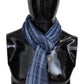 Plaid Wool Scarf with Logo Embroidery