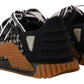 Black White Fabric Lace Up NS1 Sneakers Shoes