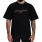 Black Logo Cotton Crewneck T-shirt