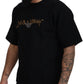 Black Logo Cotton Crewneck T-shirt