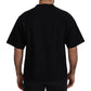 Black Logo Cotton Crewneck T-shirt