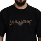Black Logo Cotton Crewneck T-shirt