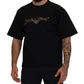 Black Logo Cotton Crewneck T-shirt