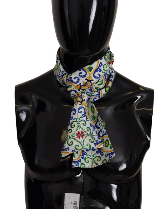 Majolica Patterned Silk Men's Scarf