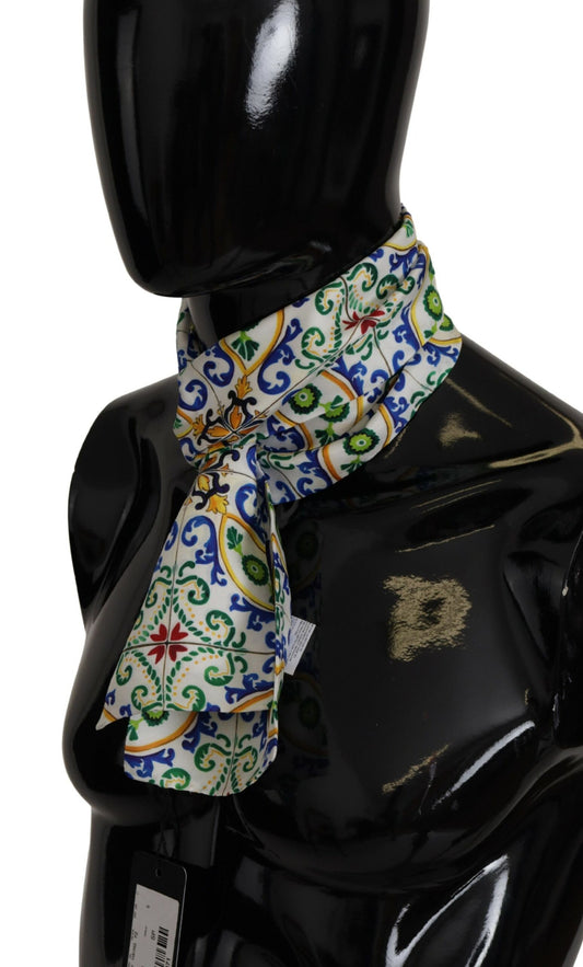 Majolica Patterned Silk Men's Scarf