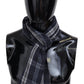 Plush Cashmere Plaid Scarf with Logo Embroidery