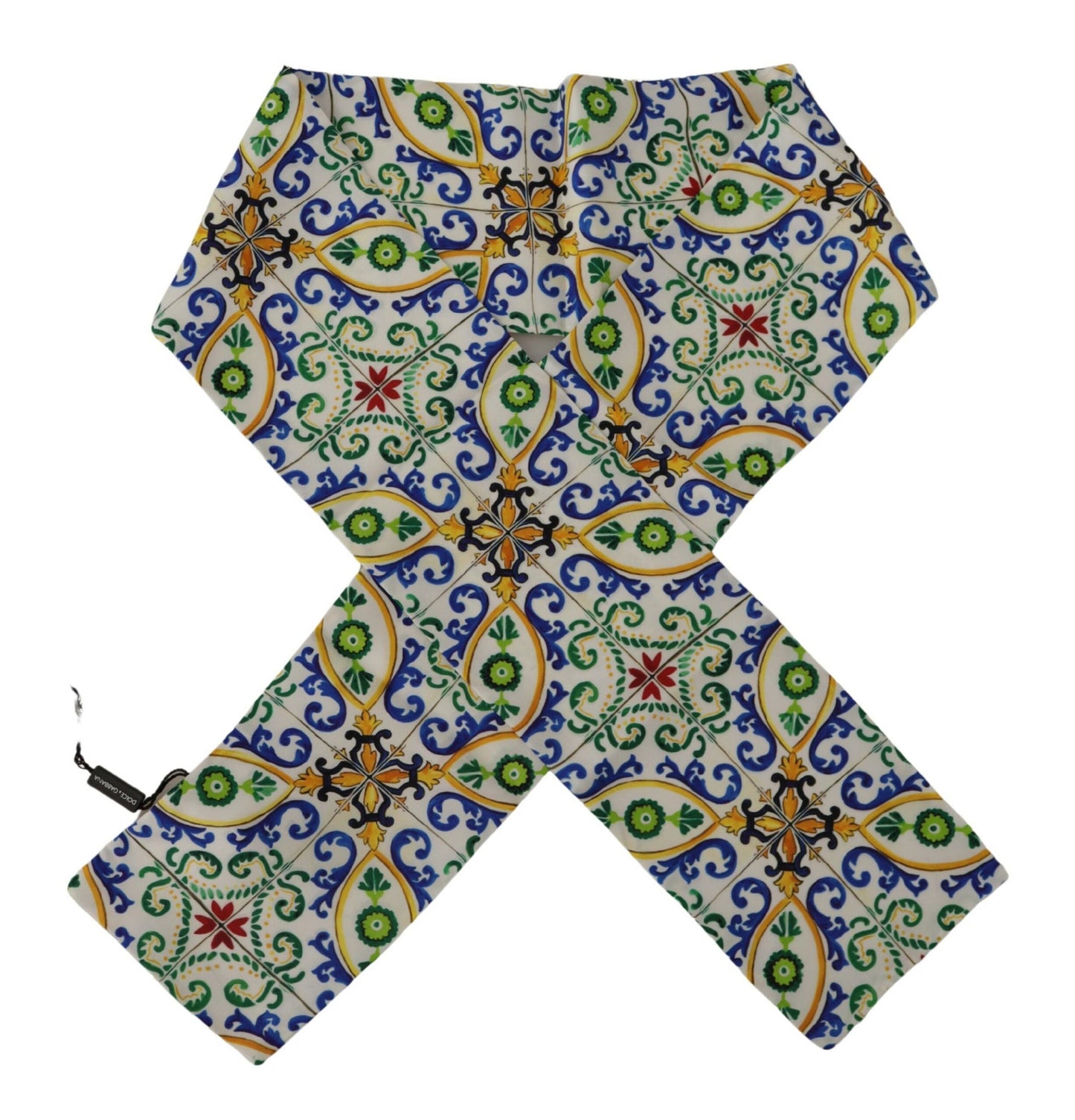 Majolica Patterned Silk Men's Scarf