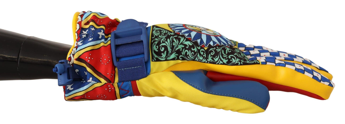 Multicolor Carretto Print Casual Gloves