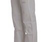 Chic White Slim Fit Cotton Jeans