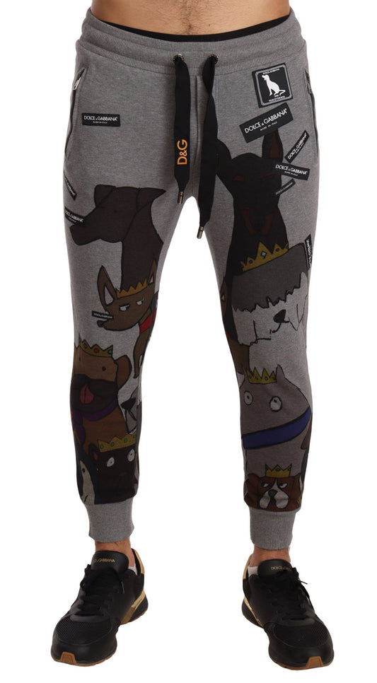 Elegant Canine Motif Sweatpants