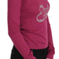 Elegant Pink Crystal Embellished Long Sleeve Top