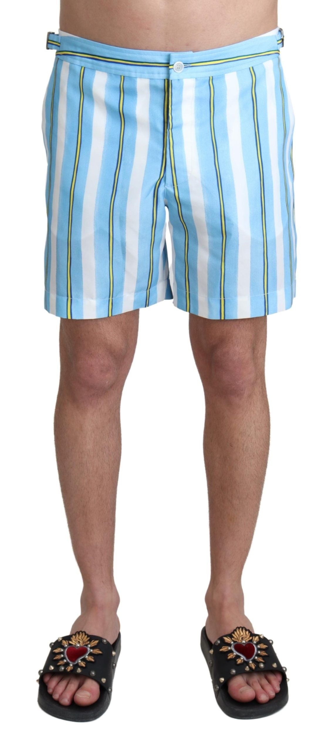 Blue Striped Beachwear Swimshorts