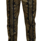 Black Gold Jacquard Tapered Pants