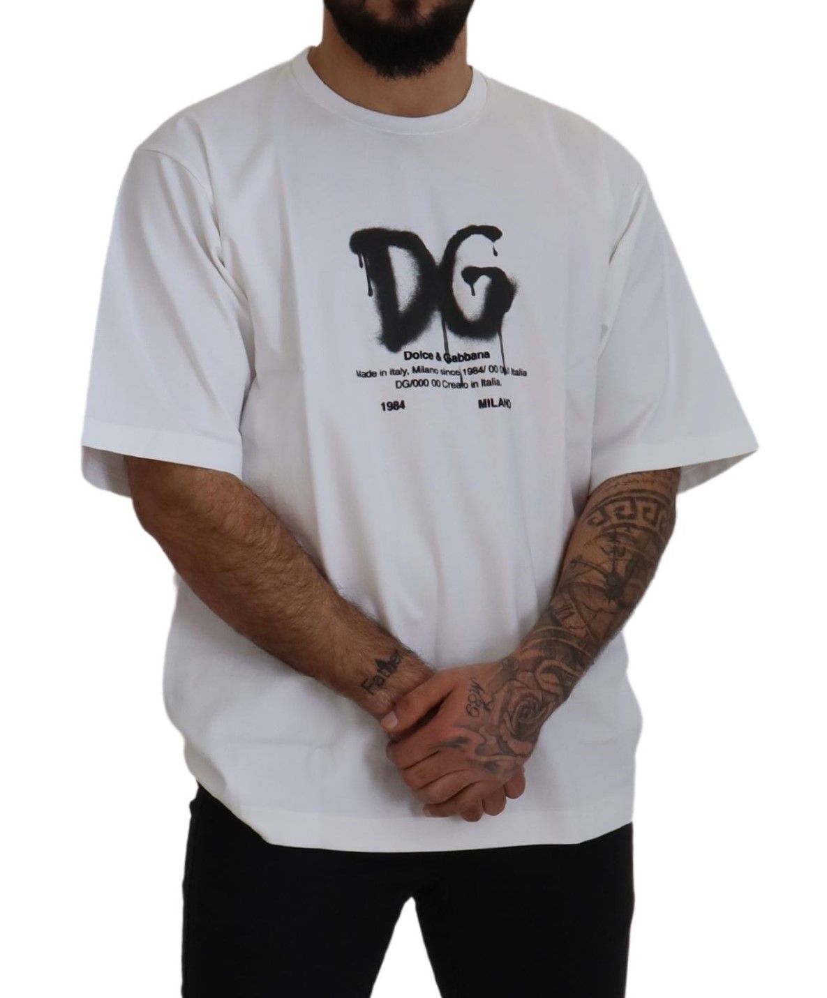 Elegant White Crewneck T-Shirt with Logo Detail