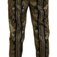Black Gold Jacquard Tapered Pants