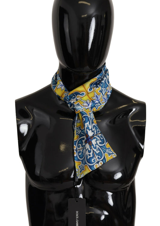 Elegant Majolica Print Silk Scarf